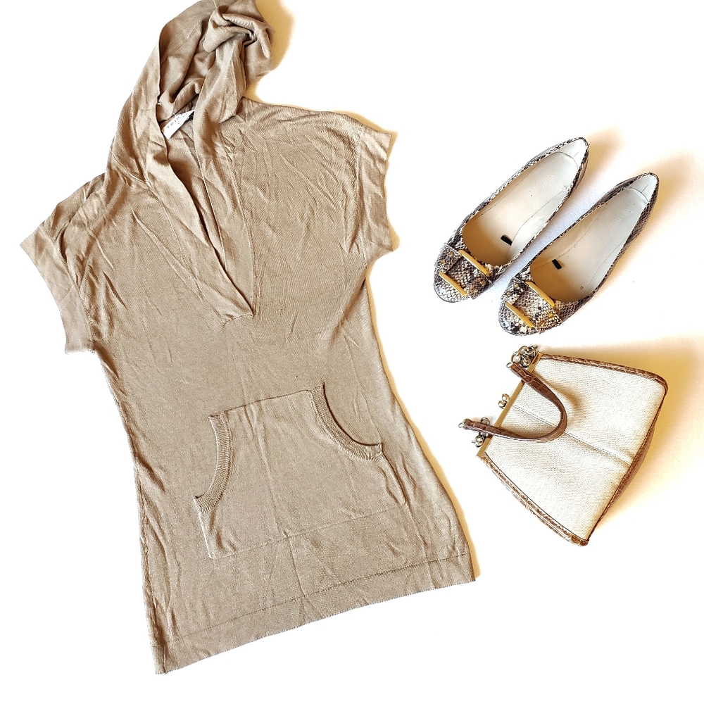 💓SOLD💓Trina Turk Silk Hood Pocket Kangaroo - Picture 8 of 11